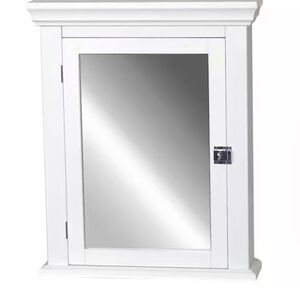 White Bathroom Wall Cabinet with Mirror